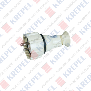 Nylon plug for marine applications, 2P, 24V, 16A